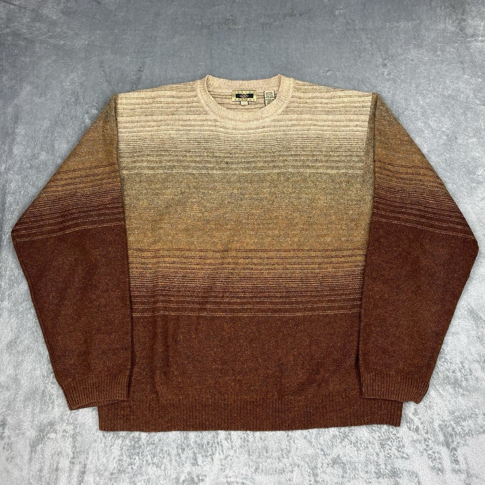 Vintage Joseph Abboud Sweater Mens Size‎ XL Multicolored Ombre Wool Knit Fall